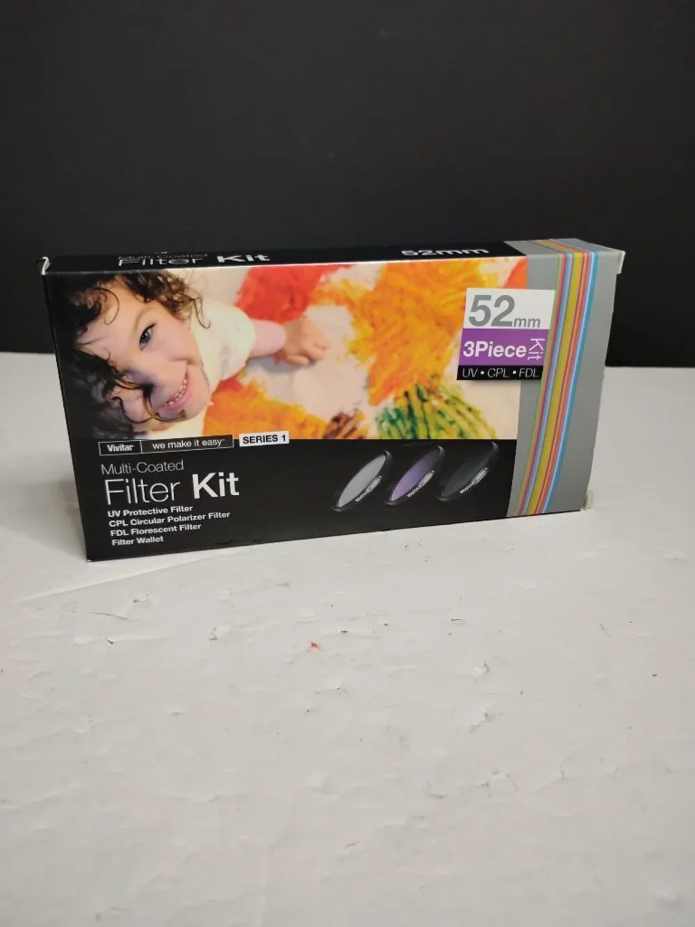 Vivitar 52mm UV, Circular Polarizer, and FLD 3-piece Filter Kit